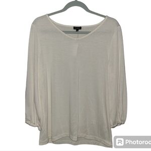 Talbots SHEER long sleeve blouse elastic NEW‎  CAREER FEMININE TOP NEUTRAL